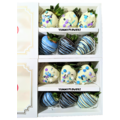 6pcs Blue Black White Sprinkles Chocolate Strawberries Gift Box